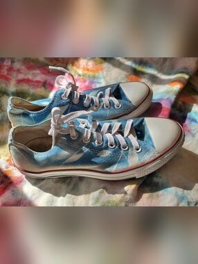 Converse Blue Canvas Low-Top Sneakers